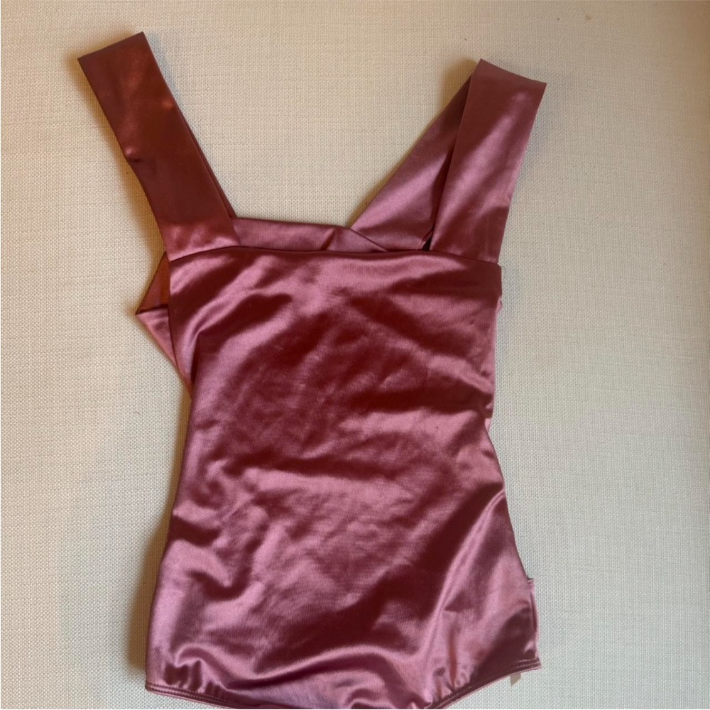 Pink free people bodysuit